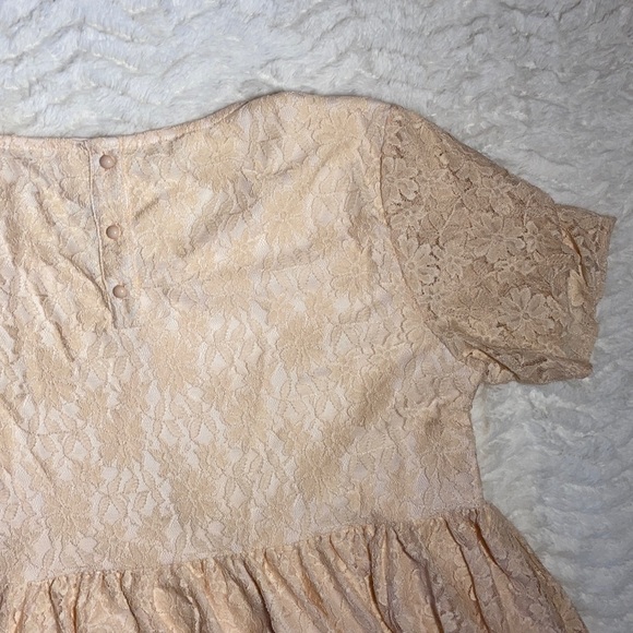 CLOSING SALE Lace Dress with Sheer Short Sleeves - Picture 4 of 6